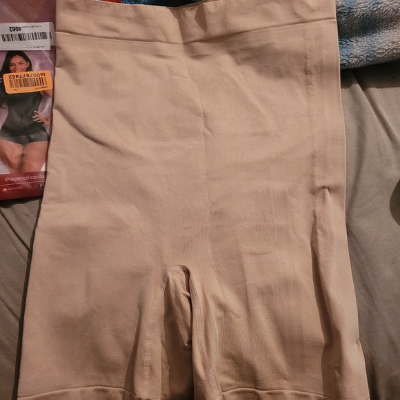 New SHAPERX High Waist Shorts Tummy Control Butt Enhancer, Beige, sz XL - Picture 6 of 7